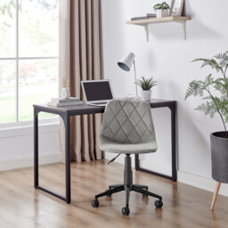 Tessa Grey Velvet Office Chair - thumbnail 2