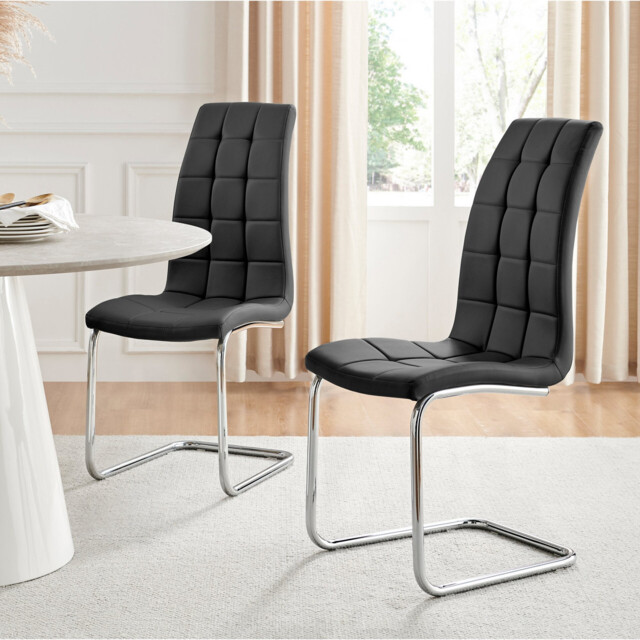 2x Murano Black Dining Chairs - image 1