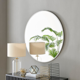 Emma White Large Round Wall Mirror 100cm