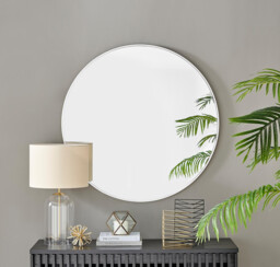 Emma White Large Round Wall Mirror 100cm - thumbnail 3
