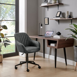 Booker Black Faux Leather Swivel Office Chair - thumbnail 1
