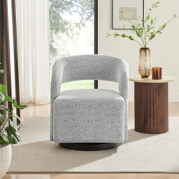Odessa Grey Fabric Swivel Accent Chair - thumbnail 2