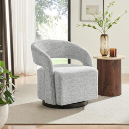 Odessa Grey Fabric Swivel Accent Chair