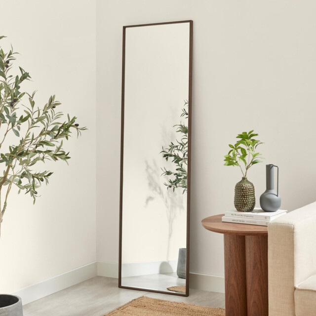 Inga Walnut Wood Full Length Rectangle 170x50cm Mirror - image 1