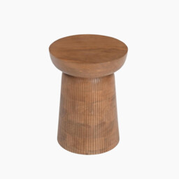 Jura Round Walnut Wood Side Table - thumbnail 3