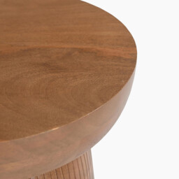 Jura Round Walnut Wood Side Table - thumbnail 4