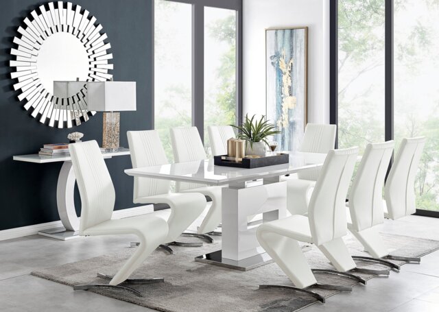 Arezzo Large Extending Dining Table and 8 Willow Chairs - image 1