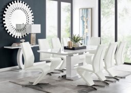 Arezzo Large Extending Dining Table and 8 Willow Chairs