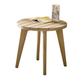 Iko Wood Round Indoor / Outdoor Side Table - thumbnail 3