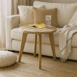 Iko Wood Round Indoor / Outdoor Side Table - thumbnail 1