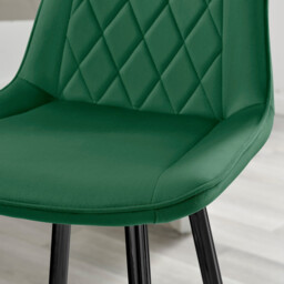 2x Pesaro Green Velvet Counter Stools Black Legs - thumbnail 3