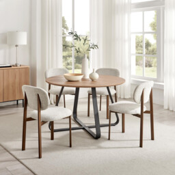 2x Mirelle Grey / Beige Fabric Dining Chairs Bronze Legs - thumbnail 4