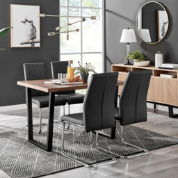 Kylo Brown Wood Effect Dining Table & 4 Lorenzo Chairs - thumbnail 2