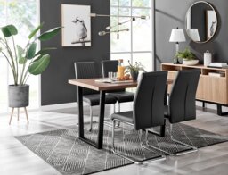 Kylo Brown Wood Effect Dining Table & 4 Lorenzo Chairs - thumbnail 1