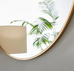 Emma Gold Large Round Wall Mirror 100cm - thumbnail 4