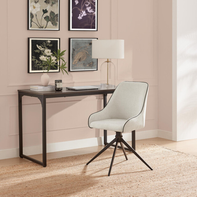 Beaumont Cream Fabric Swivel Office Chair - image 1