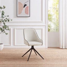 Beaumont Cream Fabric Swivel Office Chair - thumbnail 2