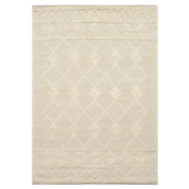 Maeve Cream Diamond Pattern Wool Rug - image 1