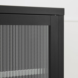 Kafe Black Metal 2 Door Storage TV Stand - thumbnail 4