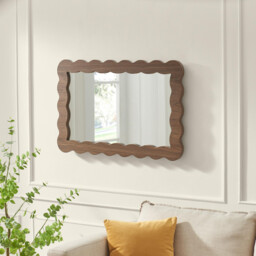 Wiggle Walnut Wood Medium Rectangle 90x60cm Wall Mirror - thumbnail 3