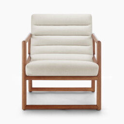 Cassia Beige Fabric Mid Century Modern Accent Chair - thumbnail 4