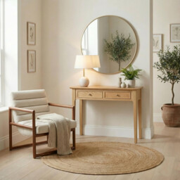 Belle 2 Drawer Solid Oak Wood Console Table