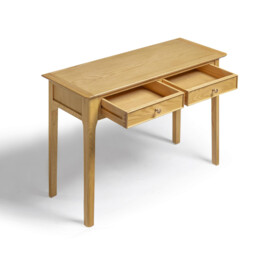 Belle 2 Drawer Solid Oak Wood Console Table - thumbnail 4
