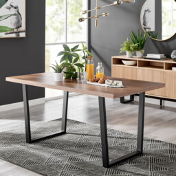 Kylo Rectangular Brown Wood Veneer 6 Seater Dining Table - thumbnail 1