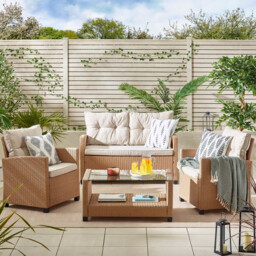Arizona Beige Rattan 4 Seat Garden Sofa & Chairs Set - thumbnail 2