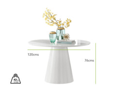 Palma White High Gloss Round Dining Table & 4 Willow Chairs - thumbnail 4