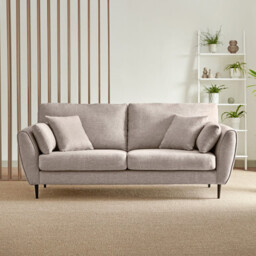 Ida Oatmeal Grey-Beige Recycled Fabric 3 Seater Sofa