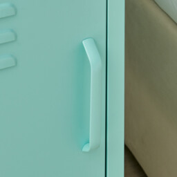 Teksi 1 Door Light Blue Metal Locker Bedside Table - thumbnail 4