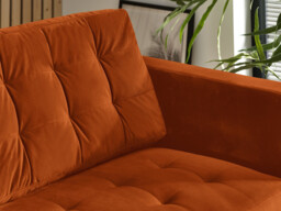 Jolene Burnt Orange Velvet 3 Seater Sofa - thumbnail 4