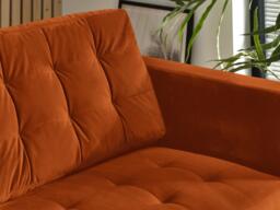 Furniturebox Jolene Burnt Orange 3 Seater Sofa, Velvet in Orange/Black - Size: 200x90x88 cm - thumbnail 4