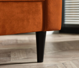 Jolene Burnt Orange Velvet 3 Seater Sofa - thumbnail 3