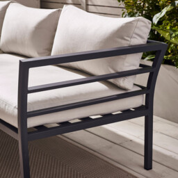 Montenegro Grey Metal & Light Grey 6 Seat Corner Garden Sofa Set - thumbnail 3