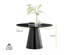 Palma Black Semi Gloss Round Dining Table & 4 Calla Black Leg Chairs - thumbnail 3