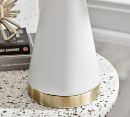 Zoe White and Gold Metal Table Lamp - thumbnail 4