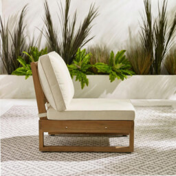 2x Brisa Natural Wood and Cream Garden Chairs Set - thumbnail 4