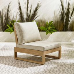 2x Brisa Natural Wood and Cream Garden Chairs Set - thumbnail 3