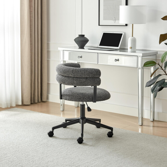 Estelle Charcoal Grey Fabric Swivel Office Chair - image 1