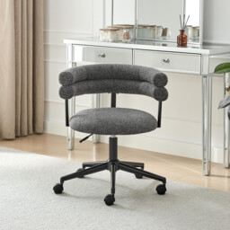 Estelle Charcoal Grey Fabric Swivel Office Chair - thumbnail 2