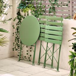 Furniturebox Cabo 2 Seat Garden Bistro Set, Metal in Green - Size: 42x81x51 cm - thumbnail 7