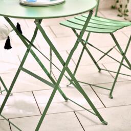Furniturebox Cabo 2 Seat Garden Bistro Set, Metal in Green - Size: 42x81x51 cm - thumbnail 6