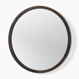 Judith Walnut Wood Medium 80x80cm Round Wall Mirror - thumbnail 4