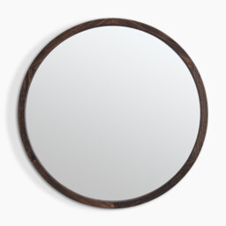 Judith Walnut Wood Medium 80x80cm Round Wall Mirror - thumbnail 3