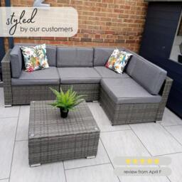 Furniturebox Orlando & 4 Seat Modular Garden Sofa, Rattan in Grey - Size: 72x75x72 cm - thumbnail 9