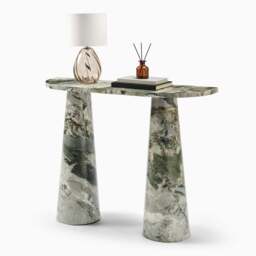 Furniturebox Palma Green Marble Effect Console Table, Engineered Wood in Green/White - Size: 100x76x30 cm - thumbnail 5