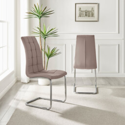 2x Murano Cappuccino Beige Dining Chairs - thumbnail 3