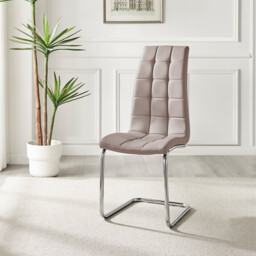 2x Murano Cappuccino Beige Dining Chairs - thumbnail 4